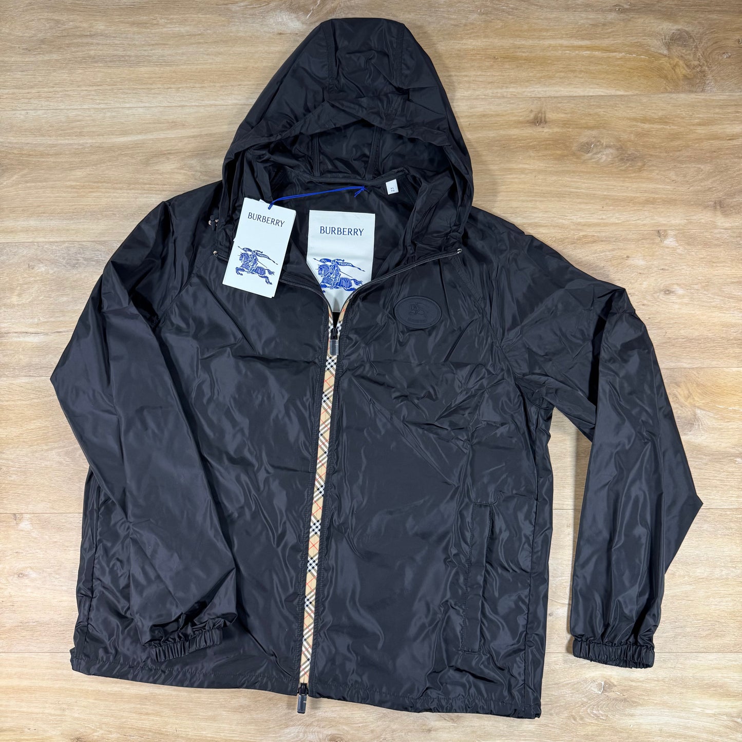Burberry Nylon Clapton Hooded Jacket in Black