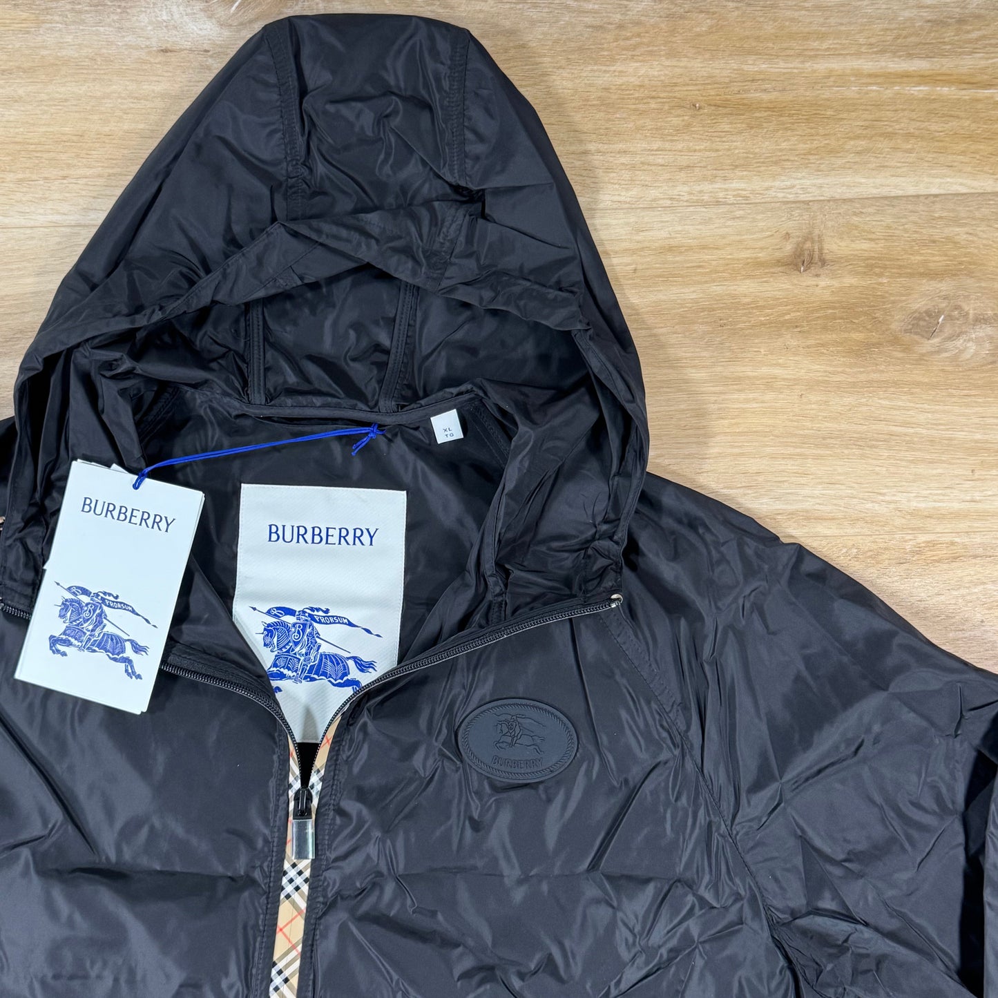 Burberry Nylon Clapton Hooded Jacket in Black