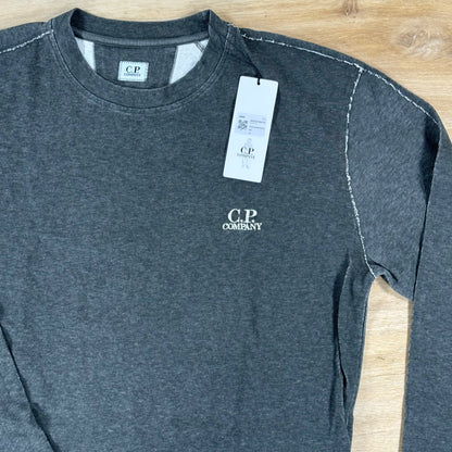 C.P. Company Heavy Jersey Plated Crewneck Sweatshirt in Gunmetal - Grey