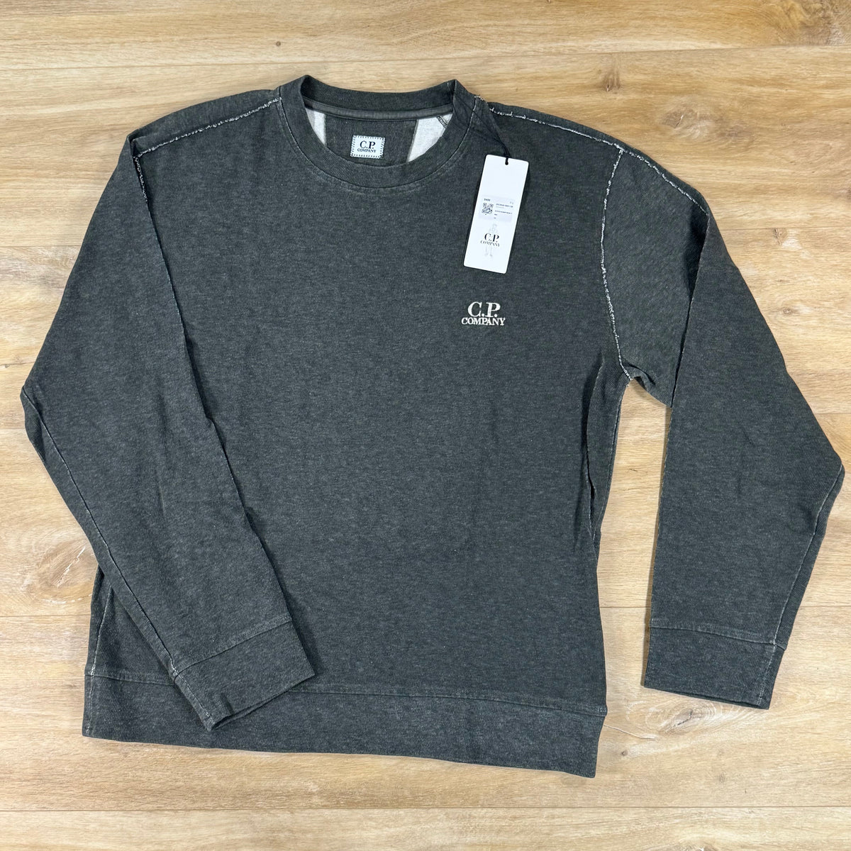 C.P. Company Heavy Jersey Plated Crewneck Sweatshirt in Gunmetal - Grey