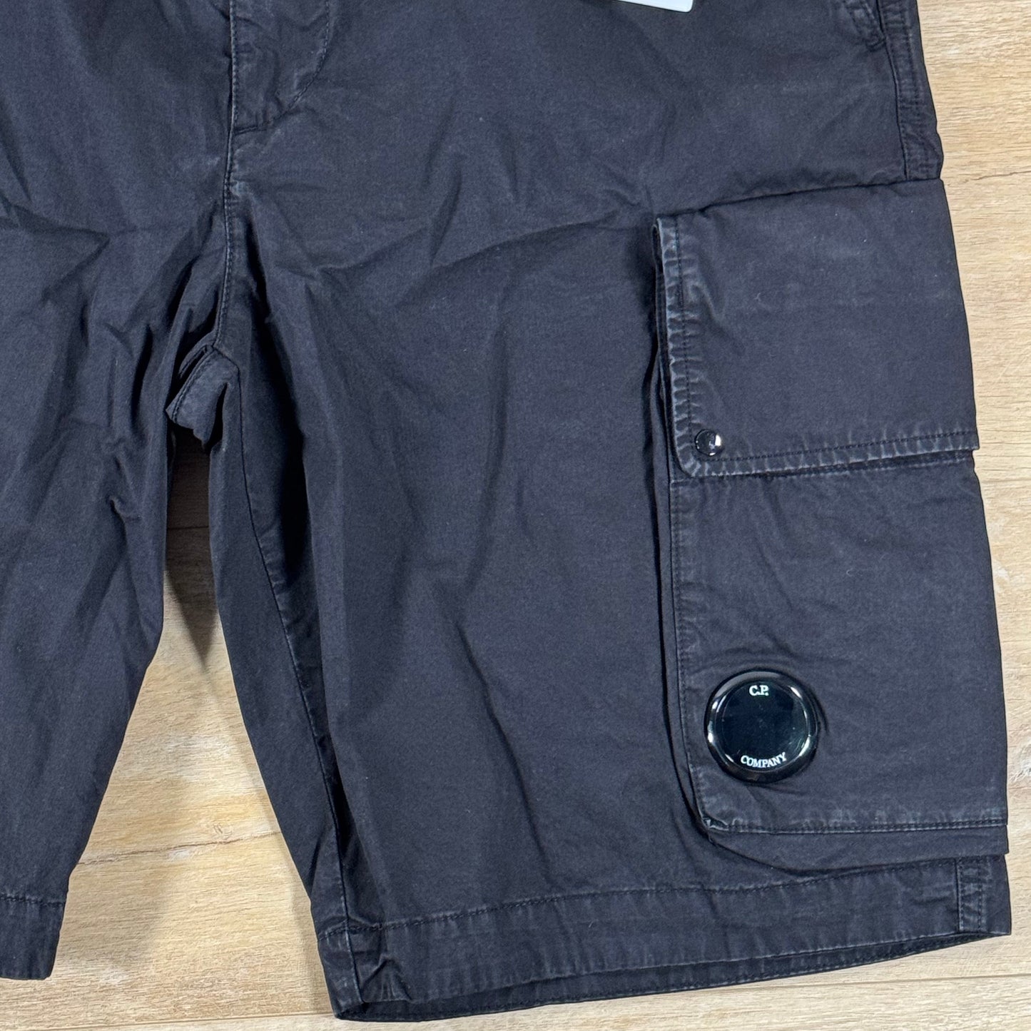 C.P. Company Gabardine Lens Cargo Shorts in Black