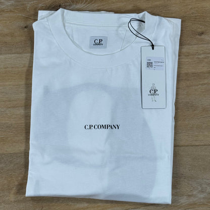 C.P. Company 30/1 Jersey Logo T-Shirt in Gauze White
