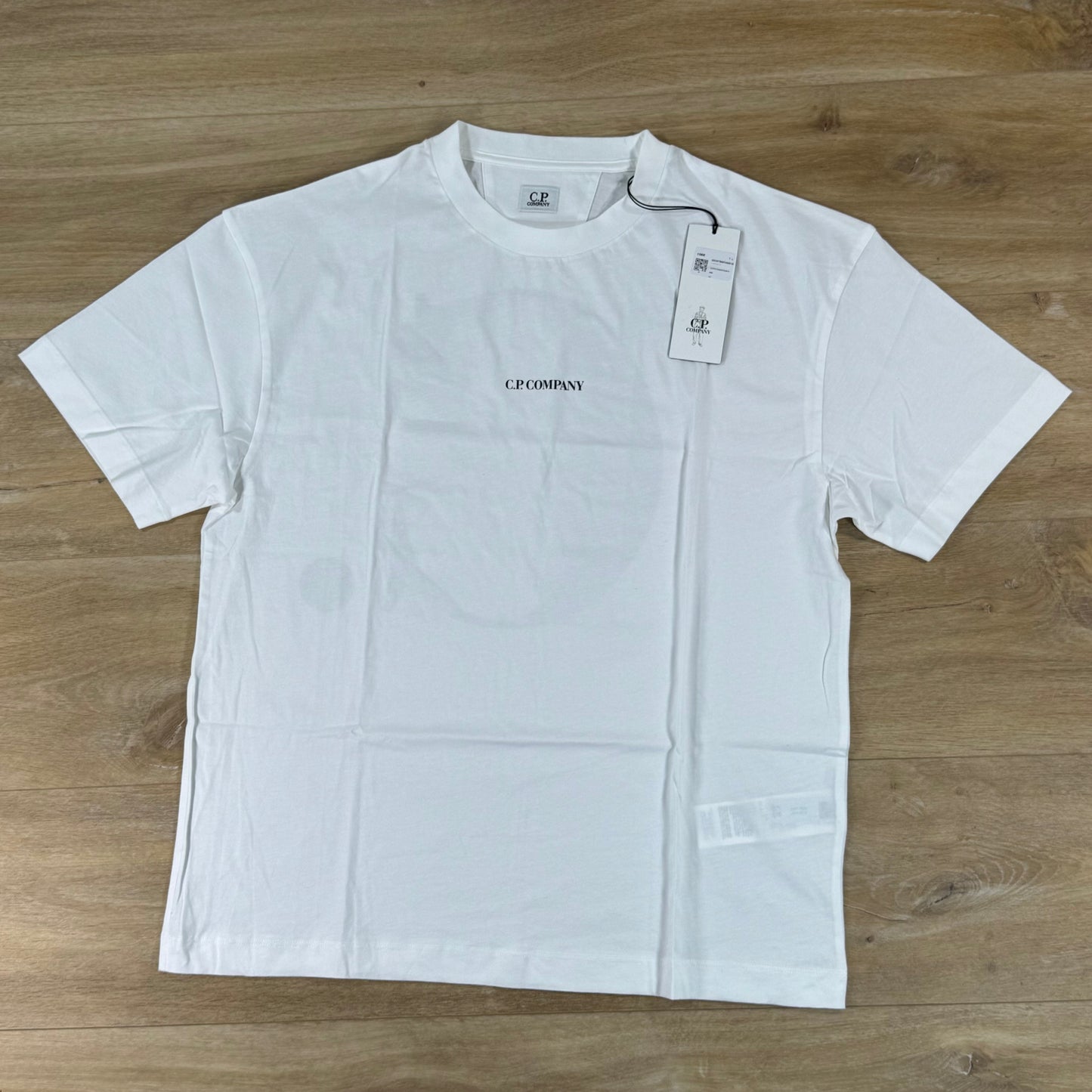 C.P. Company 30/1 Jersey Logo T-Shirt in Gauze White