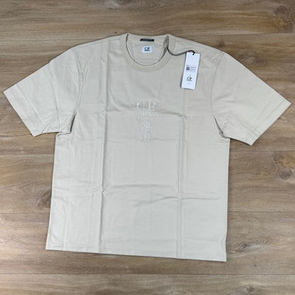 C.P. Company Mercerized Jersey 30/2 Twisted Logo T-Shirt in Frozen Dew