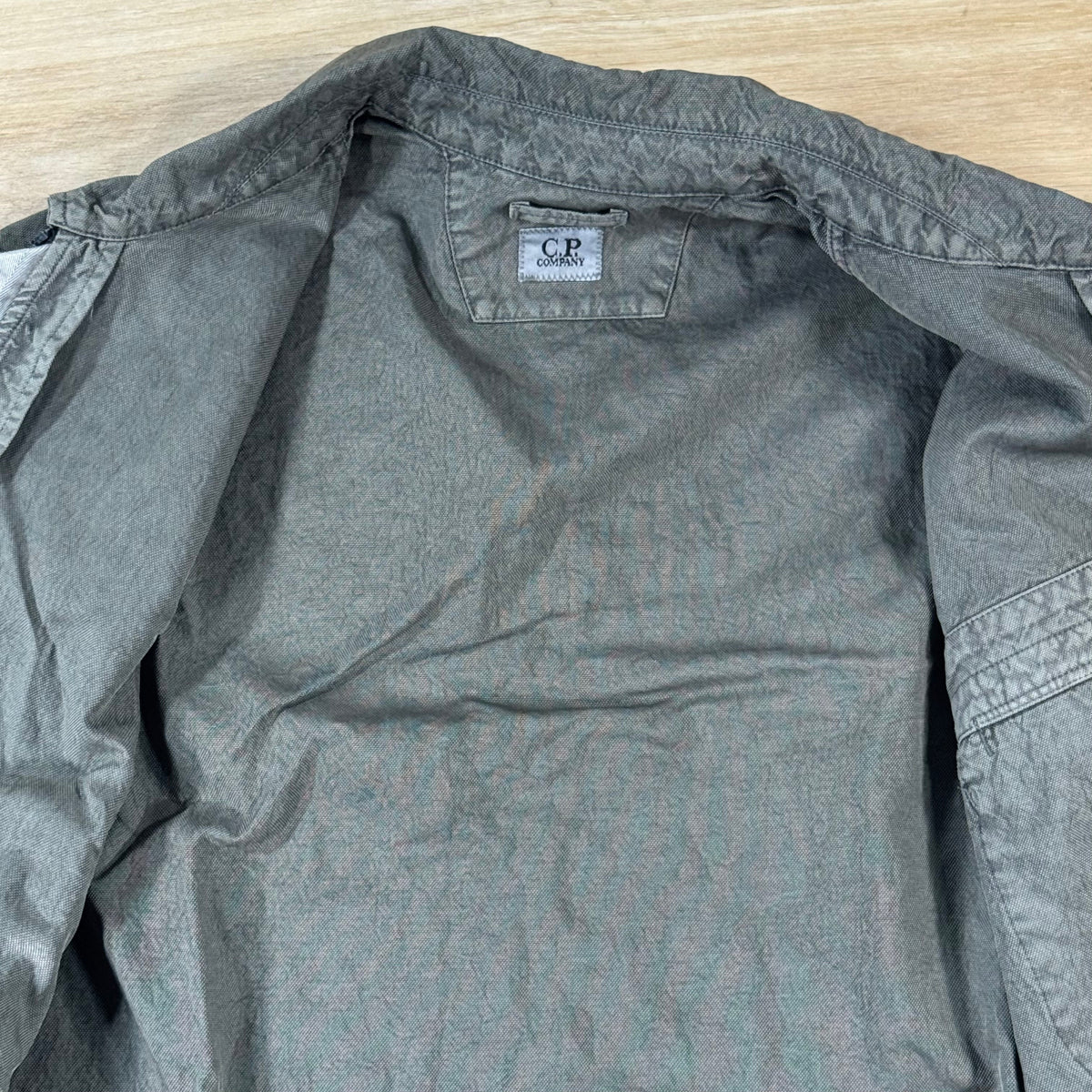 C.P. Company Panama-R Zipped Lens Overshirt in Moss Gray - Green