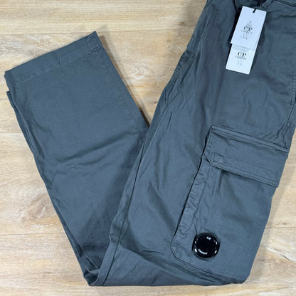 C.P. Company Stretch Sateen Lens Cargo Pants in Gunmetal - Grey