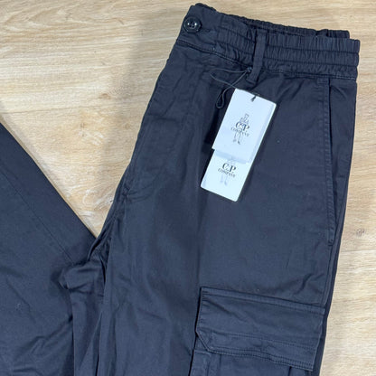 C.P. Company Stretch Sateen Lens Cargo Pants in Black