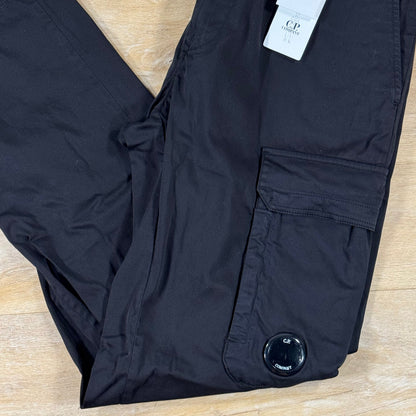 C.P. Company Stretch Sateen Lens Cargo Pants in Black