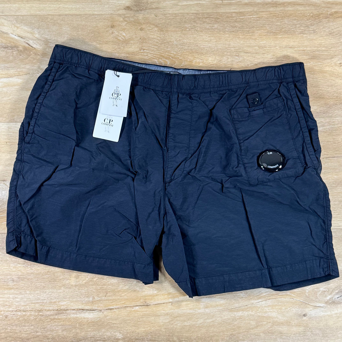 C.P. Company Flatt Nylon Lens Swim Shorts in Navy