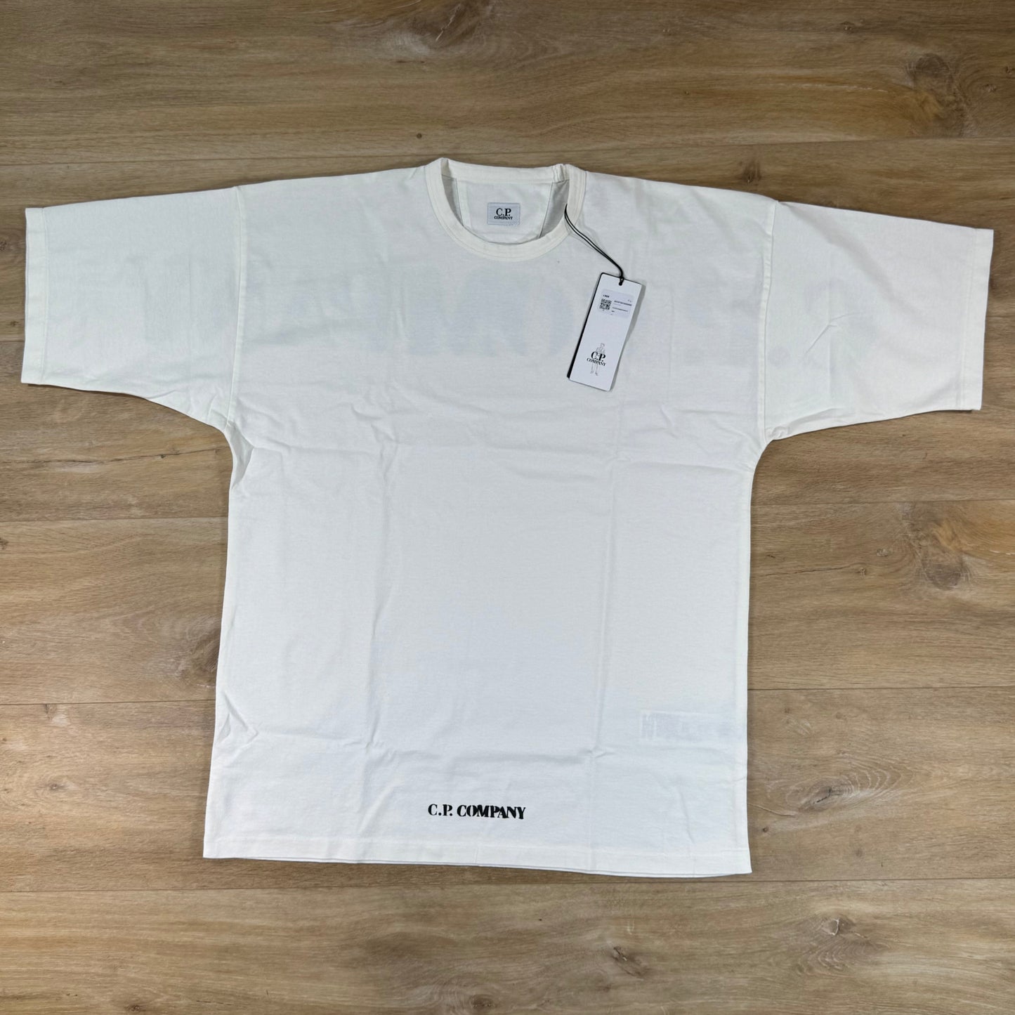 C.P. Company 1020 Jersey Stencil T-Shirt in Gauze White