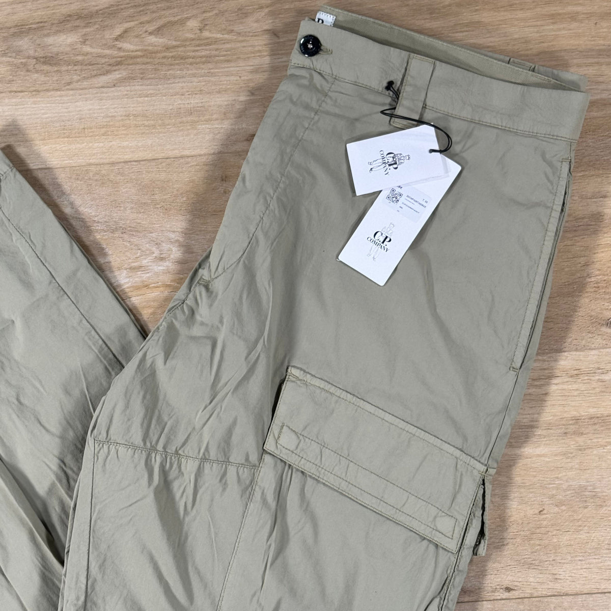 C.P Company 50 Fili Stretch Lens Cargo Pants in Moss Gray - Green