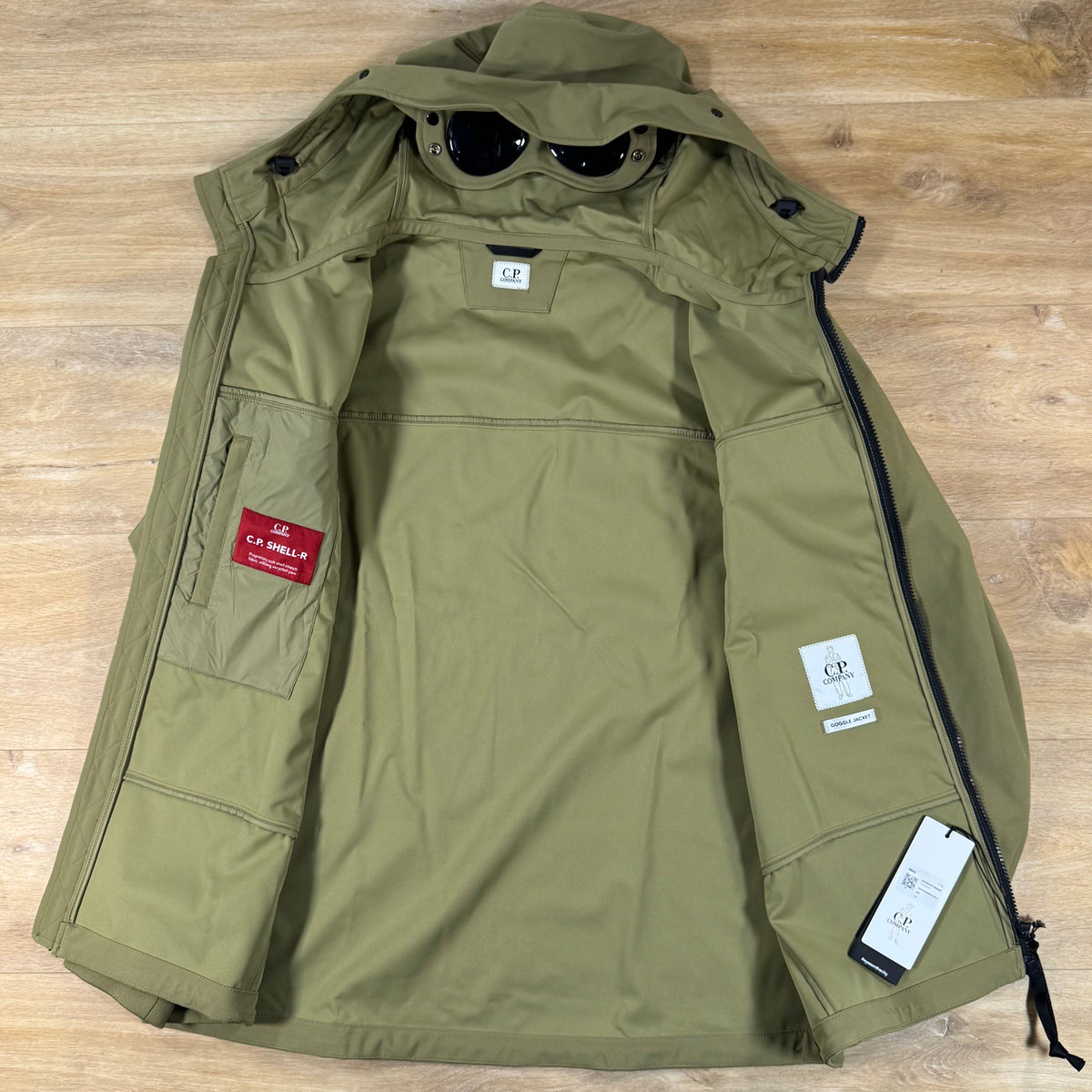 C.P. Company Shell-R Goggle Jacket in Dried Herb - Green