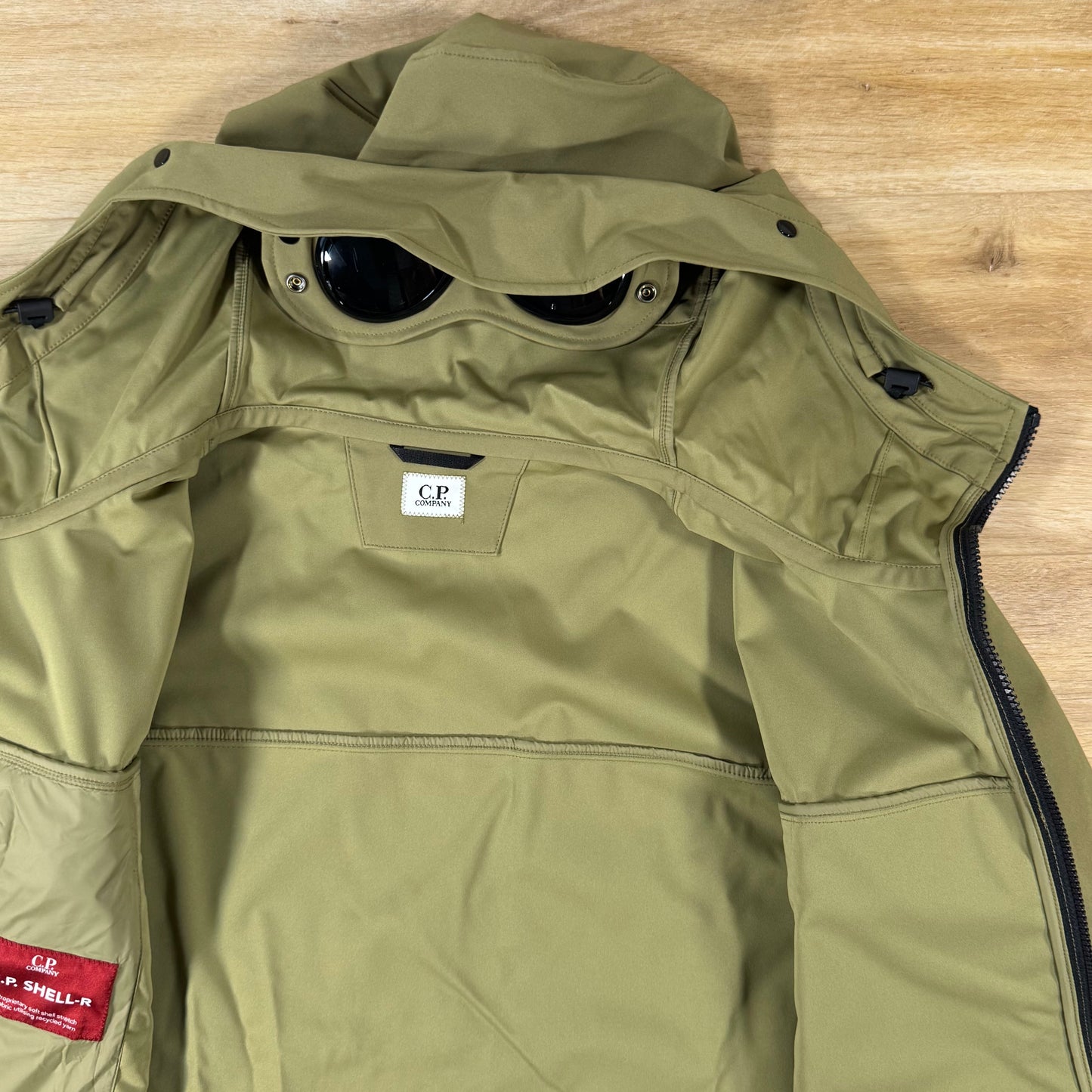 C.P. Company Shell-R Goggle Jacket in Dried Herb - Green