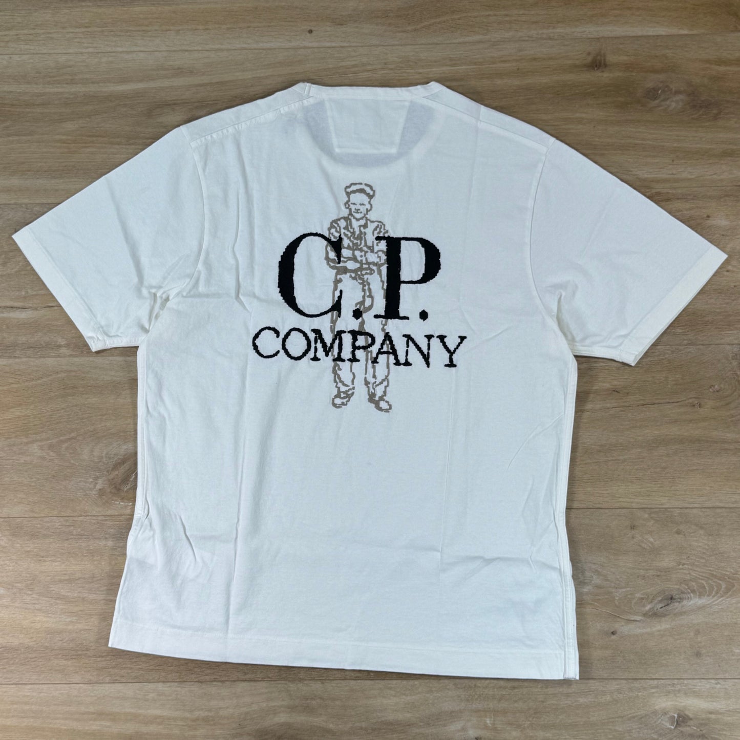 C.P. Company 1020 Jersey Embroidery T-Shirt in Gauze White