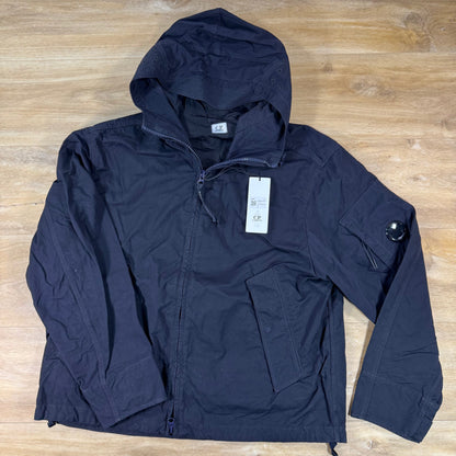 C.P. Company Twill Hooded Lens Jacket in Navy