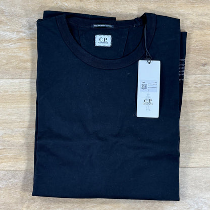 C.P. Company Mercerized Jersey 30/2 Twisted Embroidery T-Shirt in Black