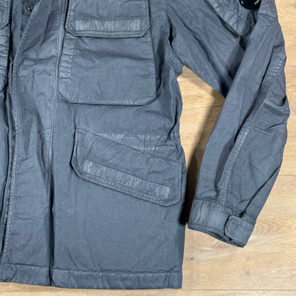 C.P. Company 50 Fili Wax Field Lens Jacket in Gunmetal - Grey