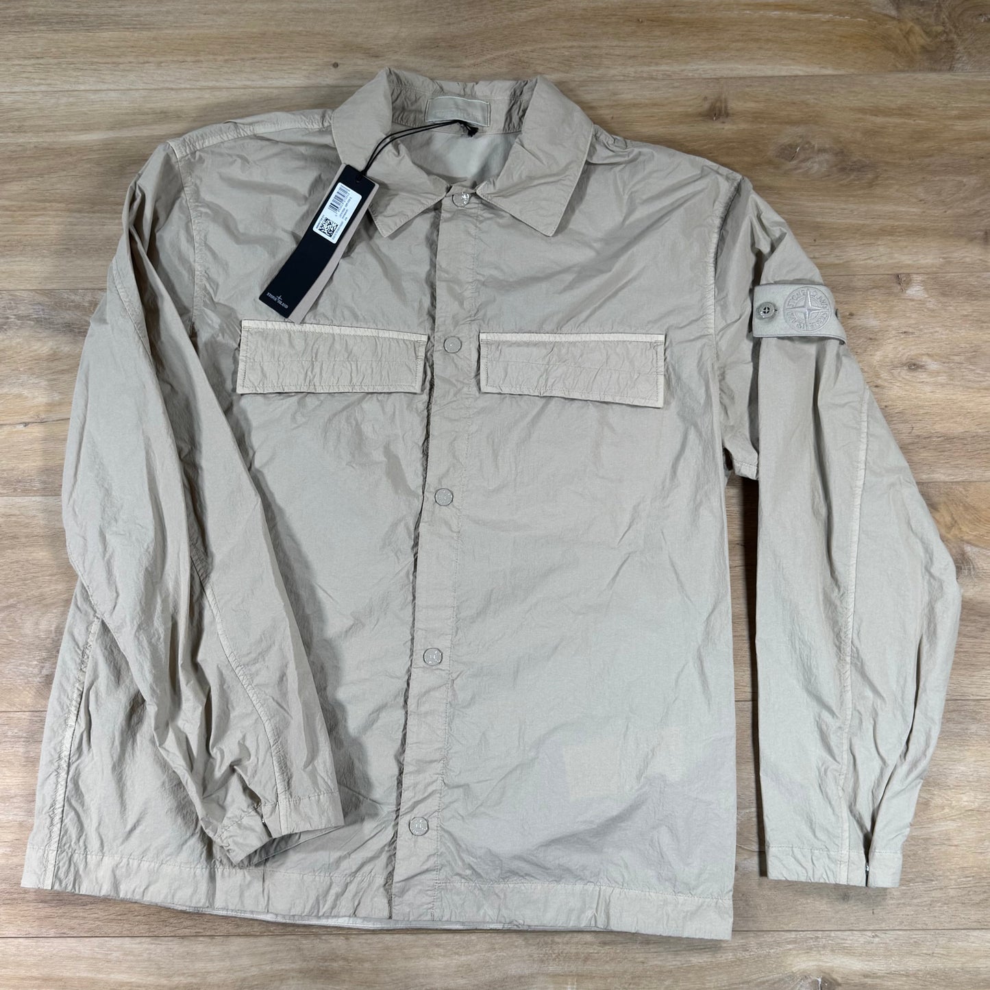 Stone Island Ghost Nylon Smerigliato Overshirt in Beige