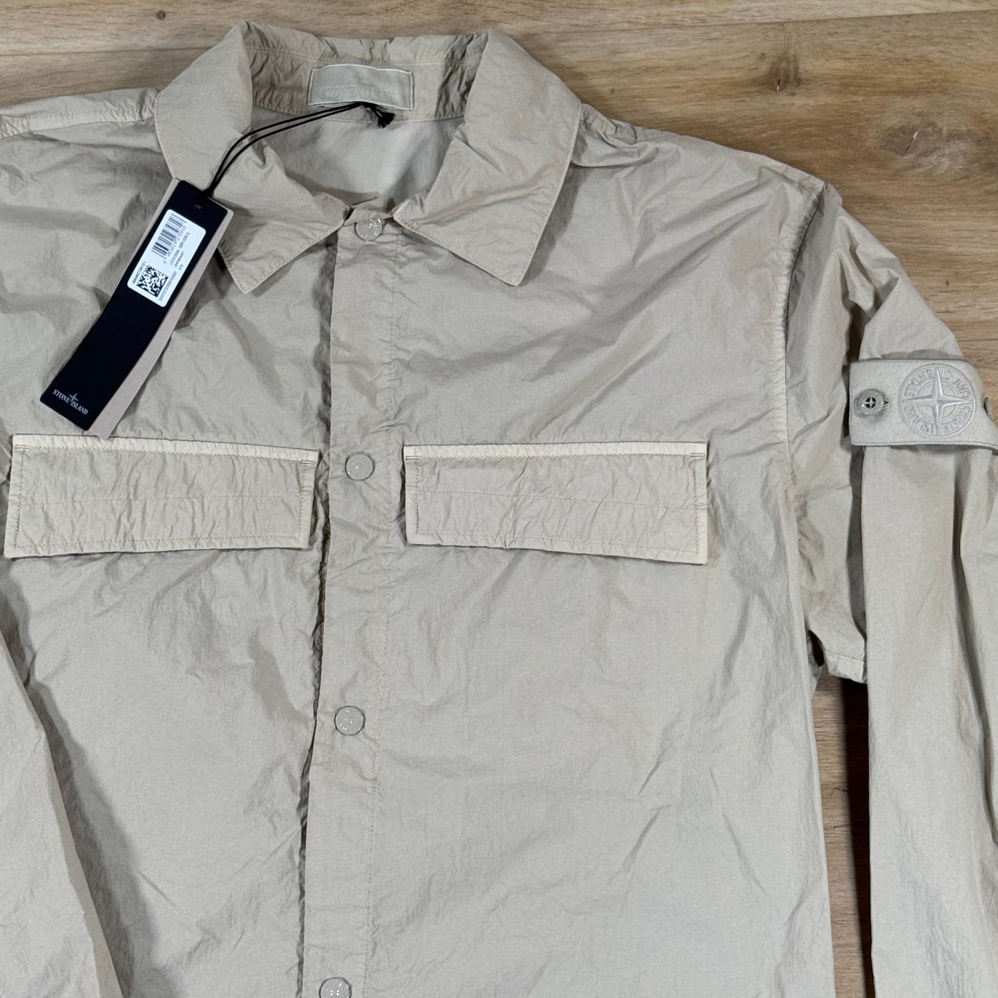 Stone Island Ghost Nylon Smerigliato Overshirt in Beige