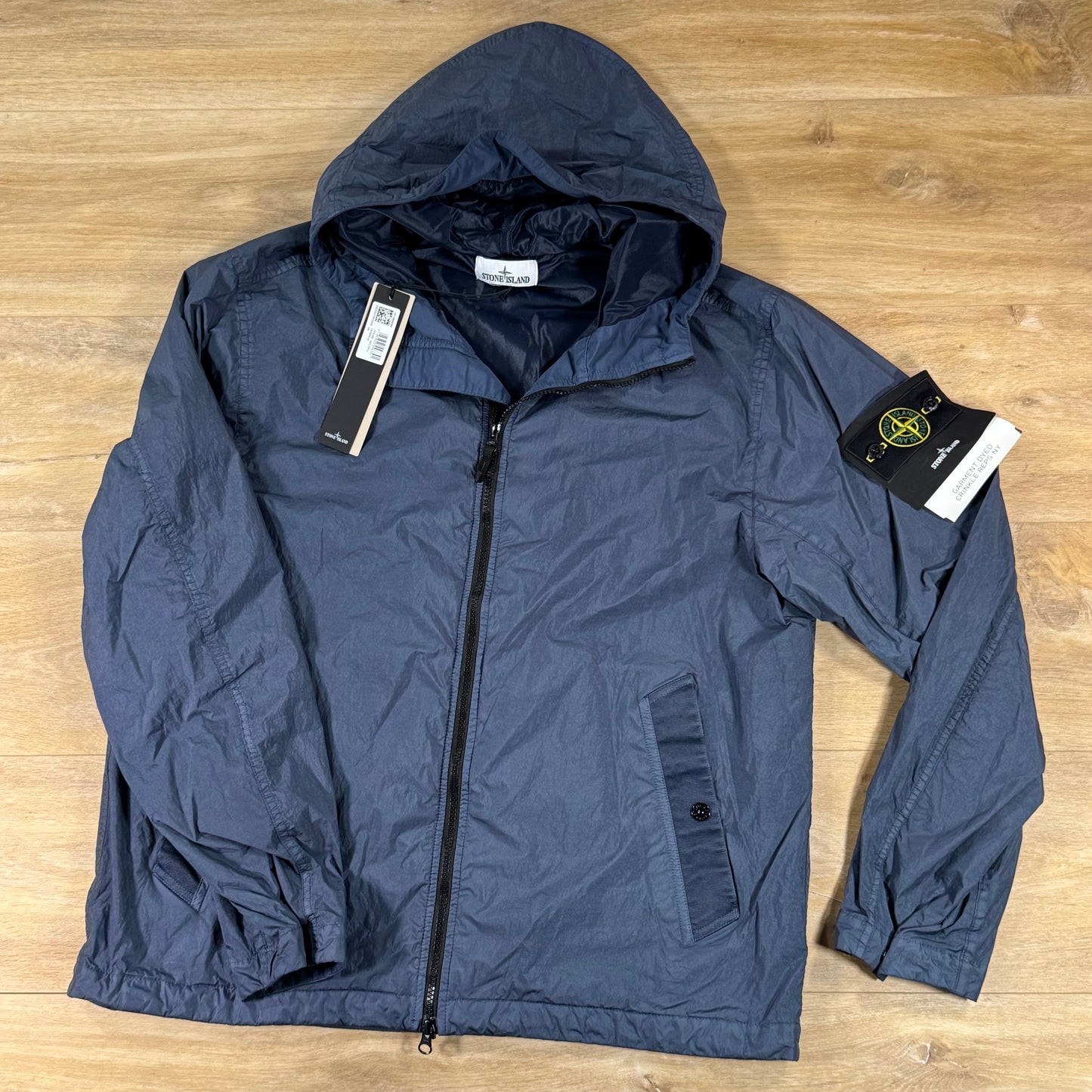 Stone Island Crinkle Reps NY Hooded Jacket in Slate Blue