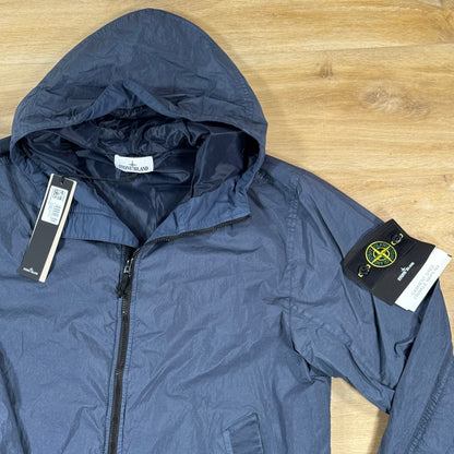 Stone Island Crinkle Reps NY Hooded Jacket in Slate Blue