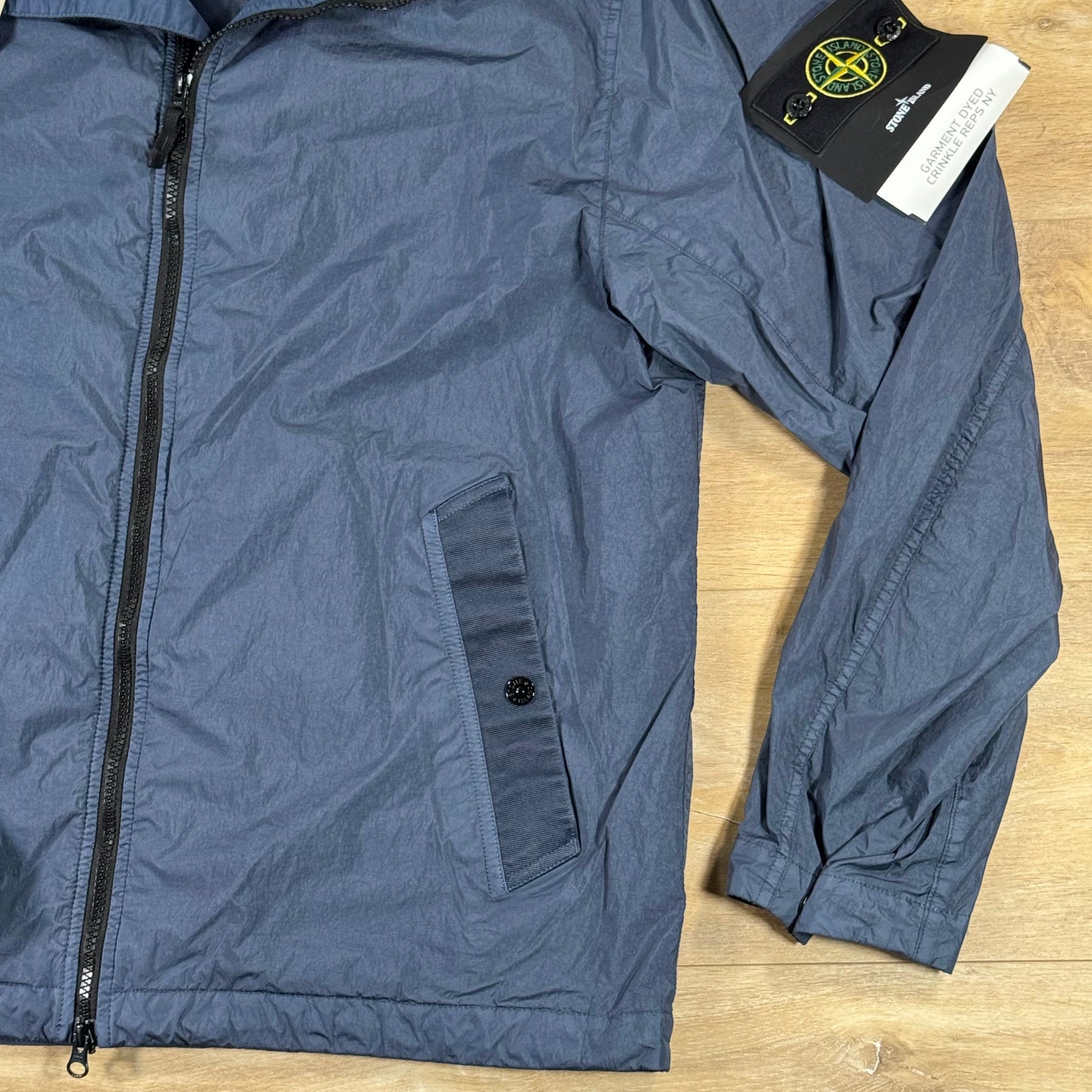 Stone Island Crinkle Reps NY Hooded Jacket in Slate Blue
