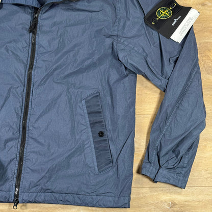 Stone Island Crinkle Reps NY Hooded Jacket in Slate Blue