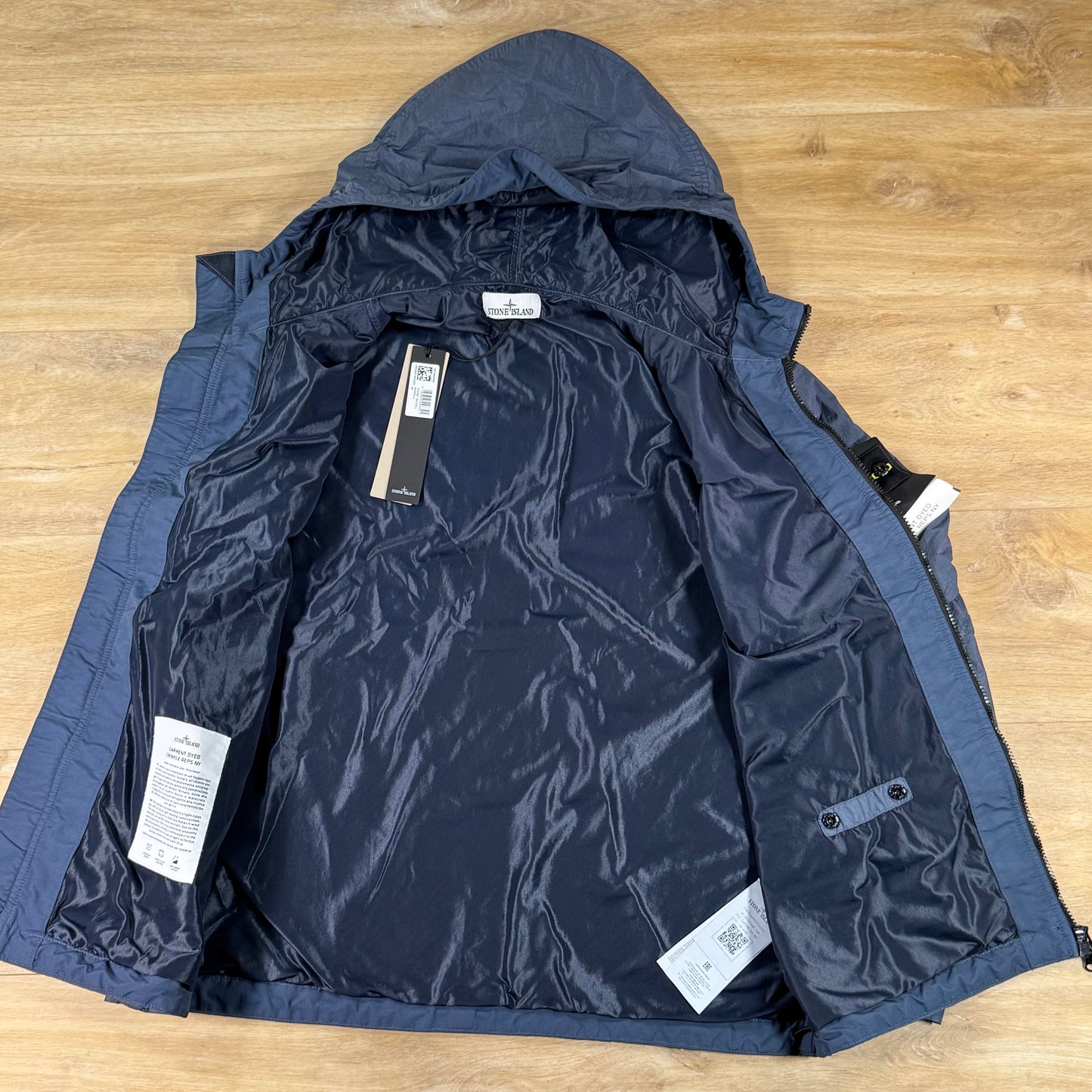 Stone Island Crinkle Reps NY Hooded Jacket in Slate Blue