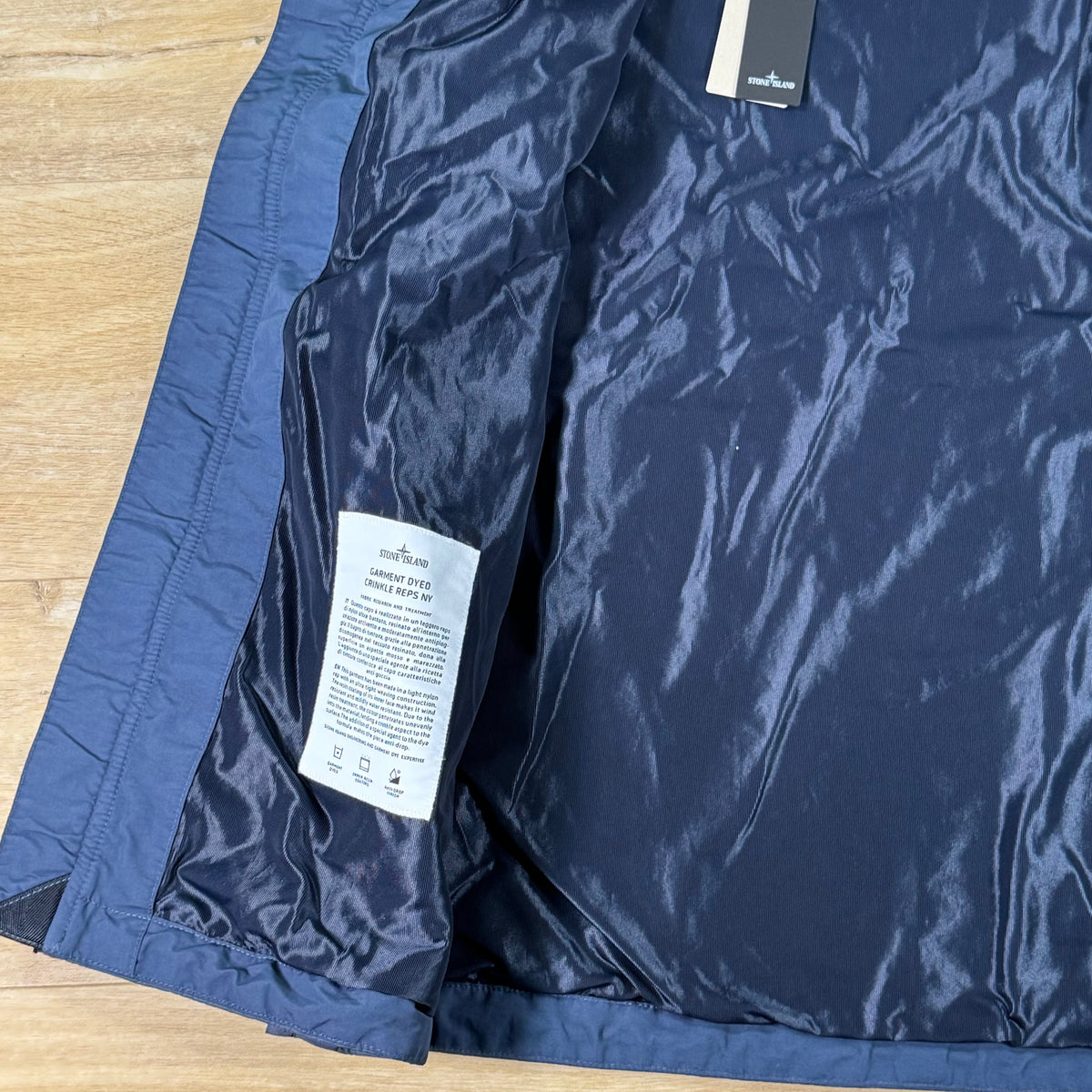Stone Island Crinkle Reps NY Hooded Jacket in Slate Blue