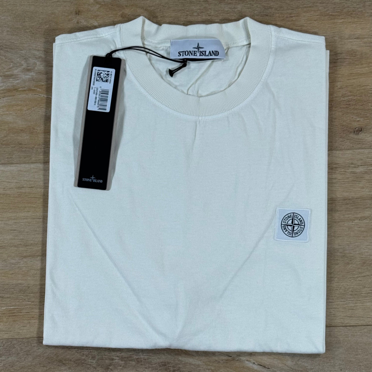 Stone Island Combed Organic Cotton T-Shirt in Ivory