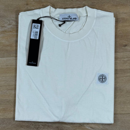 Stone Island Combed Organic Cotton T-Shirt in Ivory