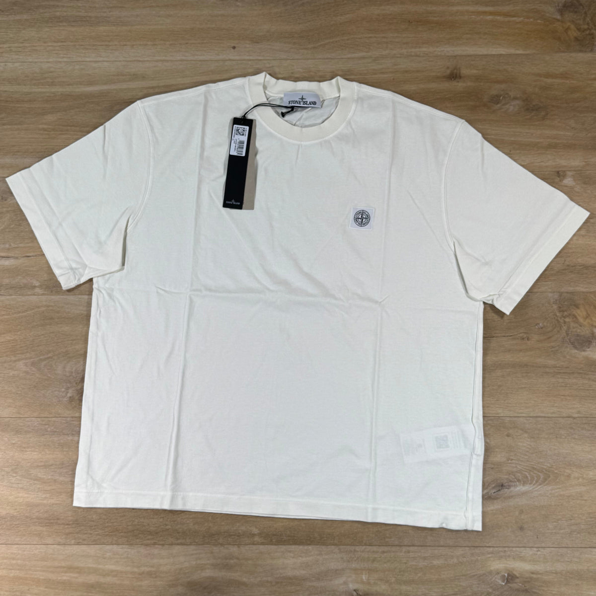 Stone Island Combed Organic Cotton T-Shirt in Ivory