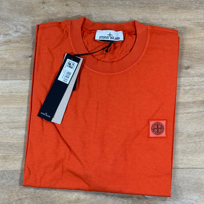Stone Island Combed Organic Cotton T-Shirt in Burnt Orange