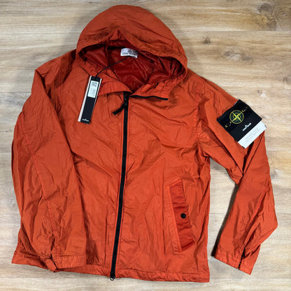 Stone Island Crinkle Reps NY Hooded Jacket in Burnt Orange