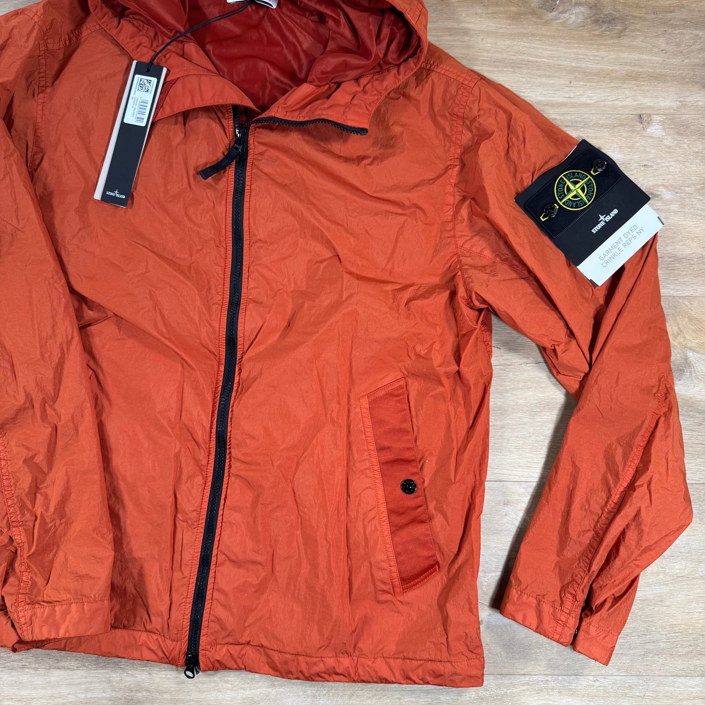 Stone Island Crinkle Reps NY Hooded Jacket in Burnt Orange