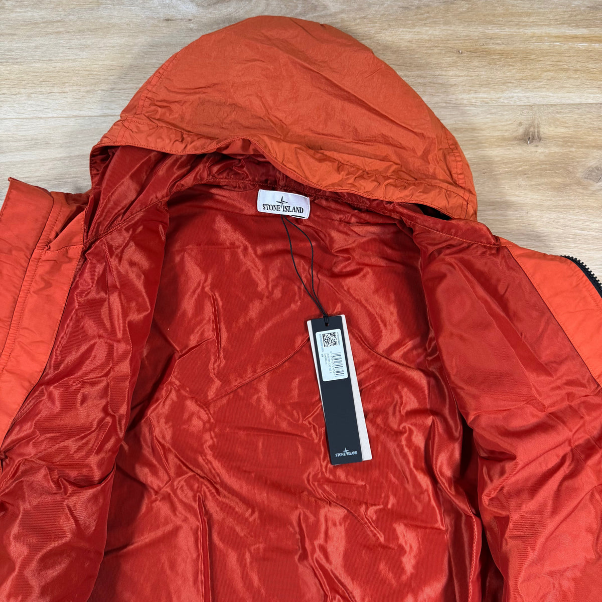Stone Island Crinkle Reps NY Hooded Jacket in Burnt Orange