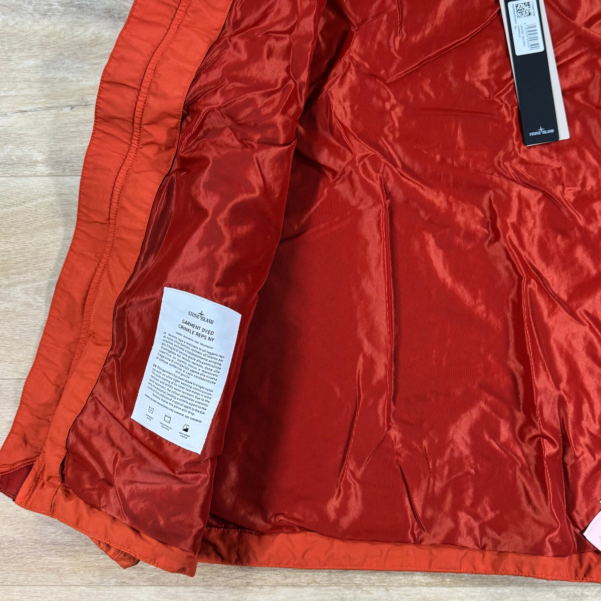 Stone Island Crinkle Reps NY Hooded Jacket in Burnt Orange