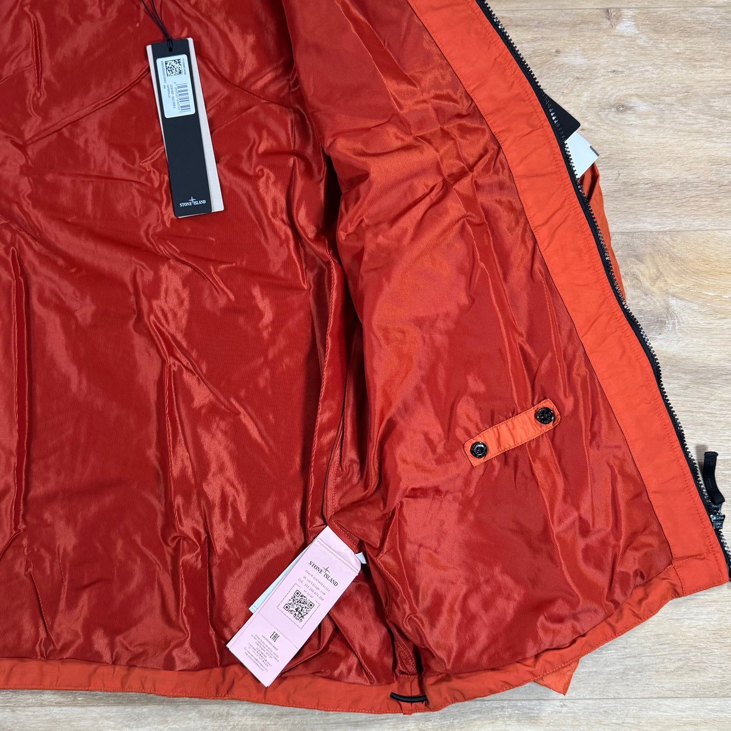 Stone Island Crinkle Reps NY Hooded Jacket in Burnt Orange