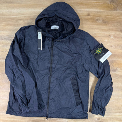 Stone Island Crinkle Reps NY Hooded Jacket in Navy