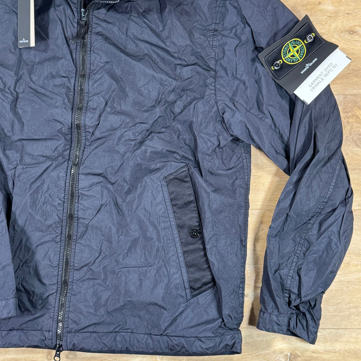 Stone Island Crinkle Reps NY Hooded Jacket in Navy