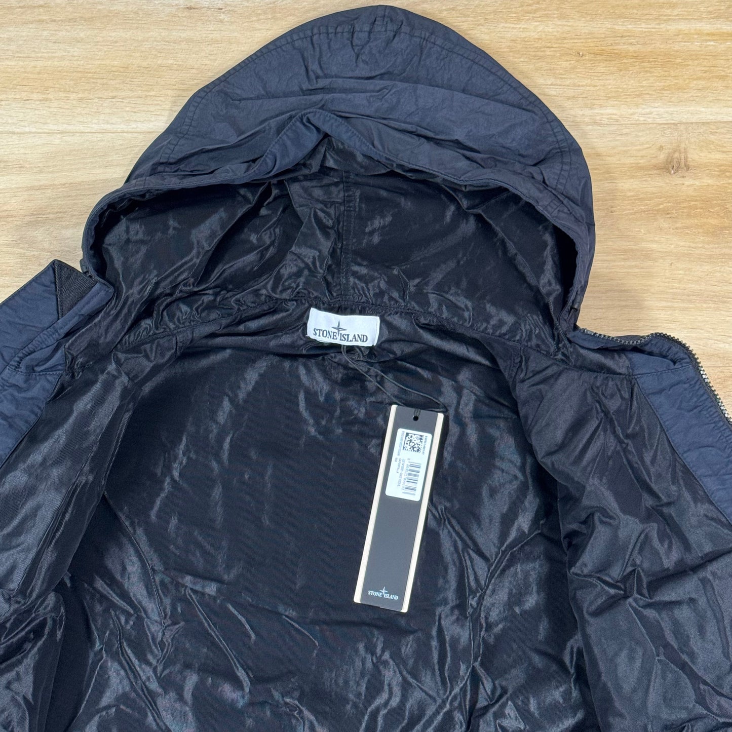 Stone Island Crinkle Reps NY Hooded Jacket in Navy
