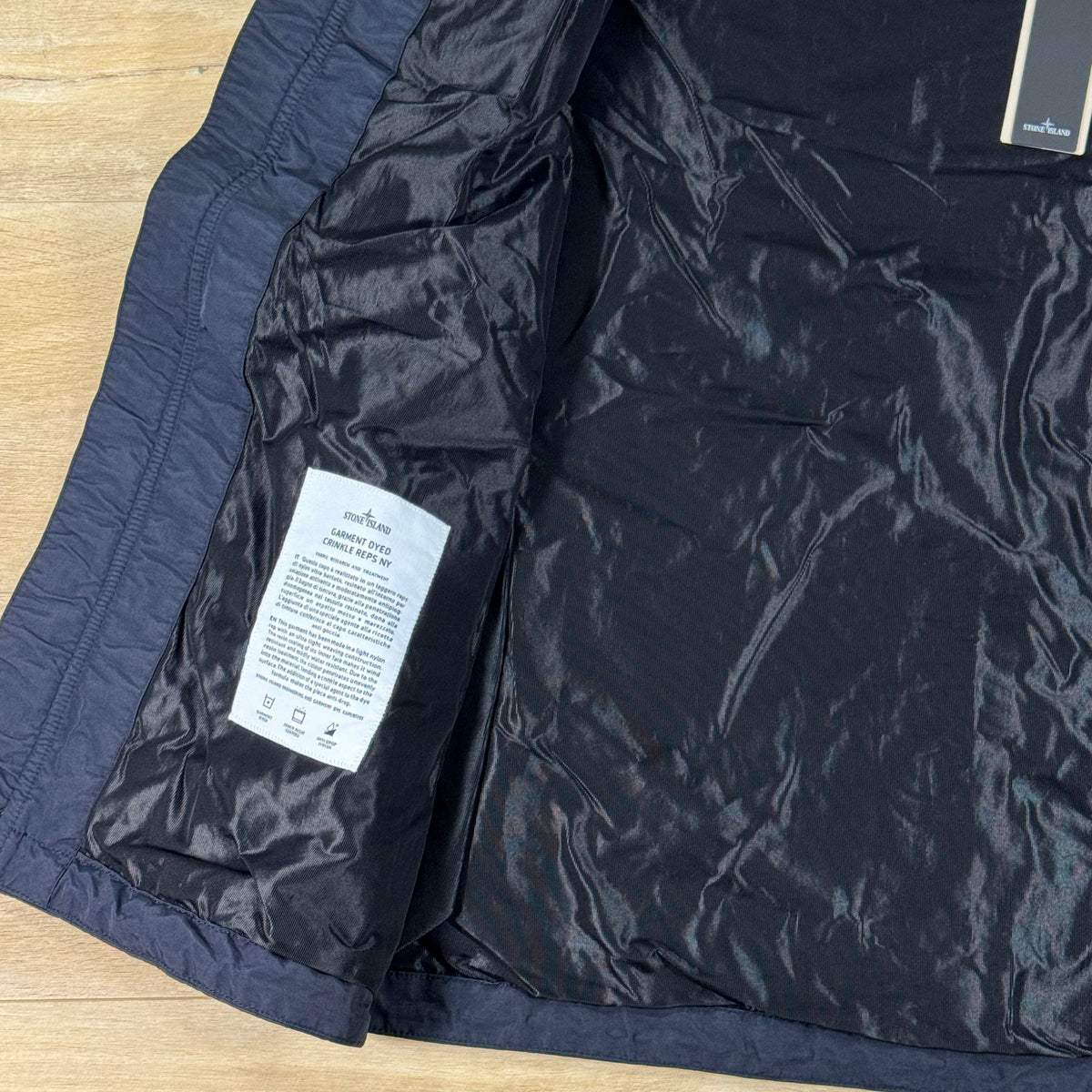 Stone Island Crinkle Reps NY Hooded Jacket in Navy