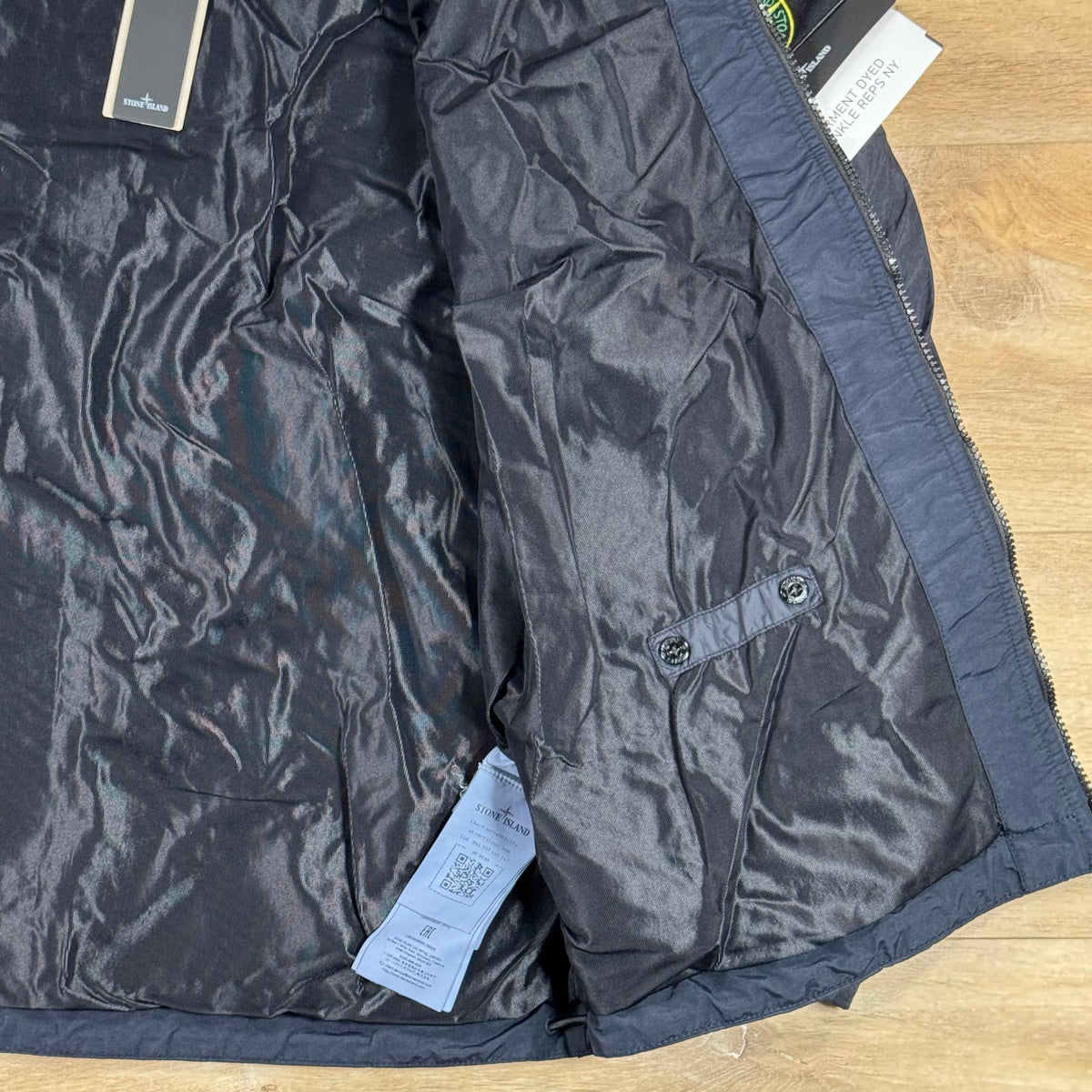 Stone Island Crinkle Reps NY Hooded Jacket in Navy