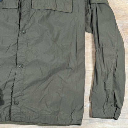 Stone Island Ghost Nylon Smerigliato Overshirt in Military Green