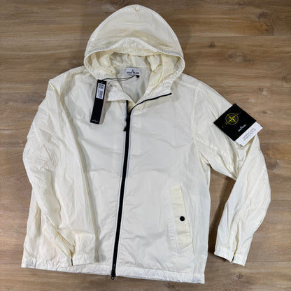 Stone Island Crinkle Reps NY Hooded Jacket in Ivory