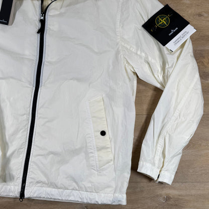 Stone Island Crinkle Reps NY Hooded Jacket in Ivory