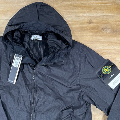 Stone Island Crinkle Reps NY Hooded Jacket in Black