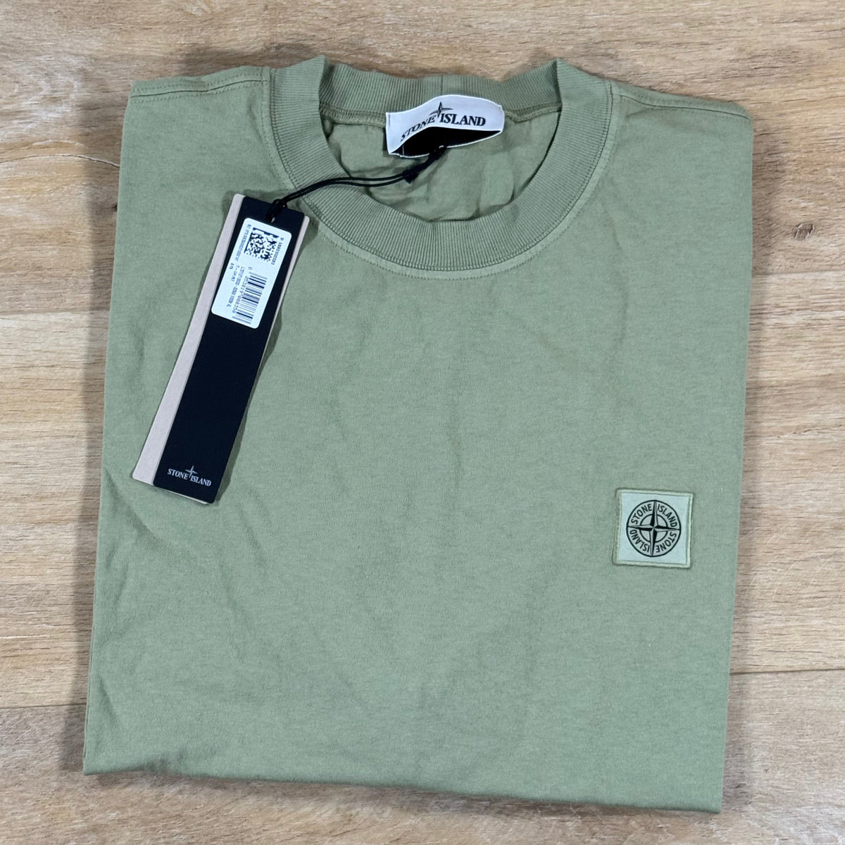 Stone Island Combed Organic Cotton T-Shirt in Laurel Green