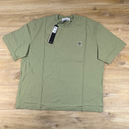 Stone Island Combed Organic Cotton T-Shirt in Laurel Green