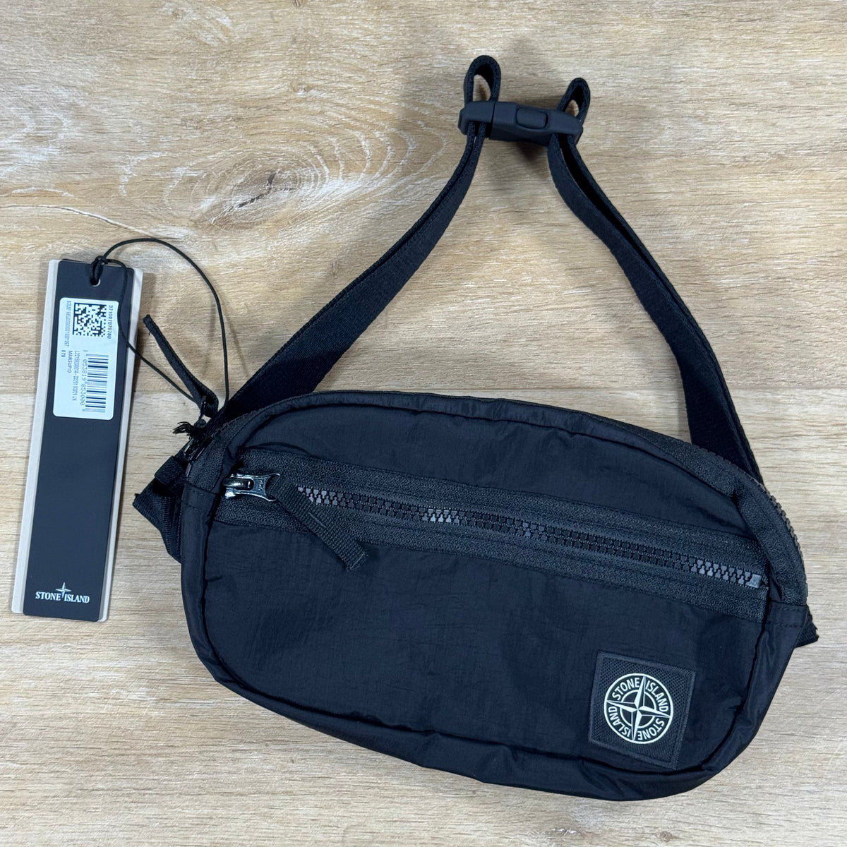Stone Island Coated Nylon Metal Belt Bag in Black